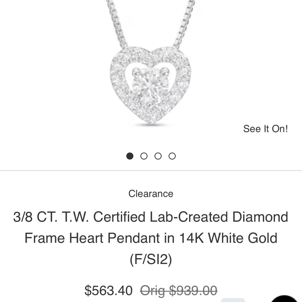 Floating heart necklace from Kay jewelers. - Picture 1 of 1